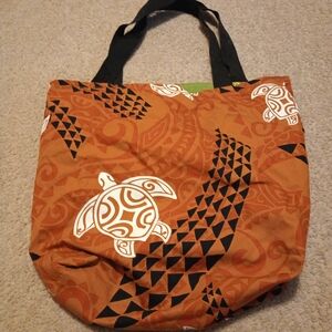 Brown Patterned Tote Bag